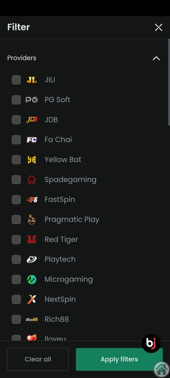 Choose the best slots provider on Baji.